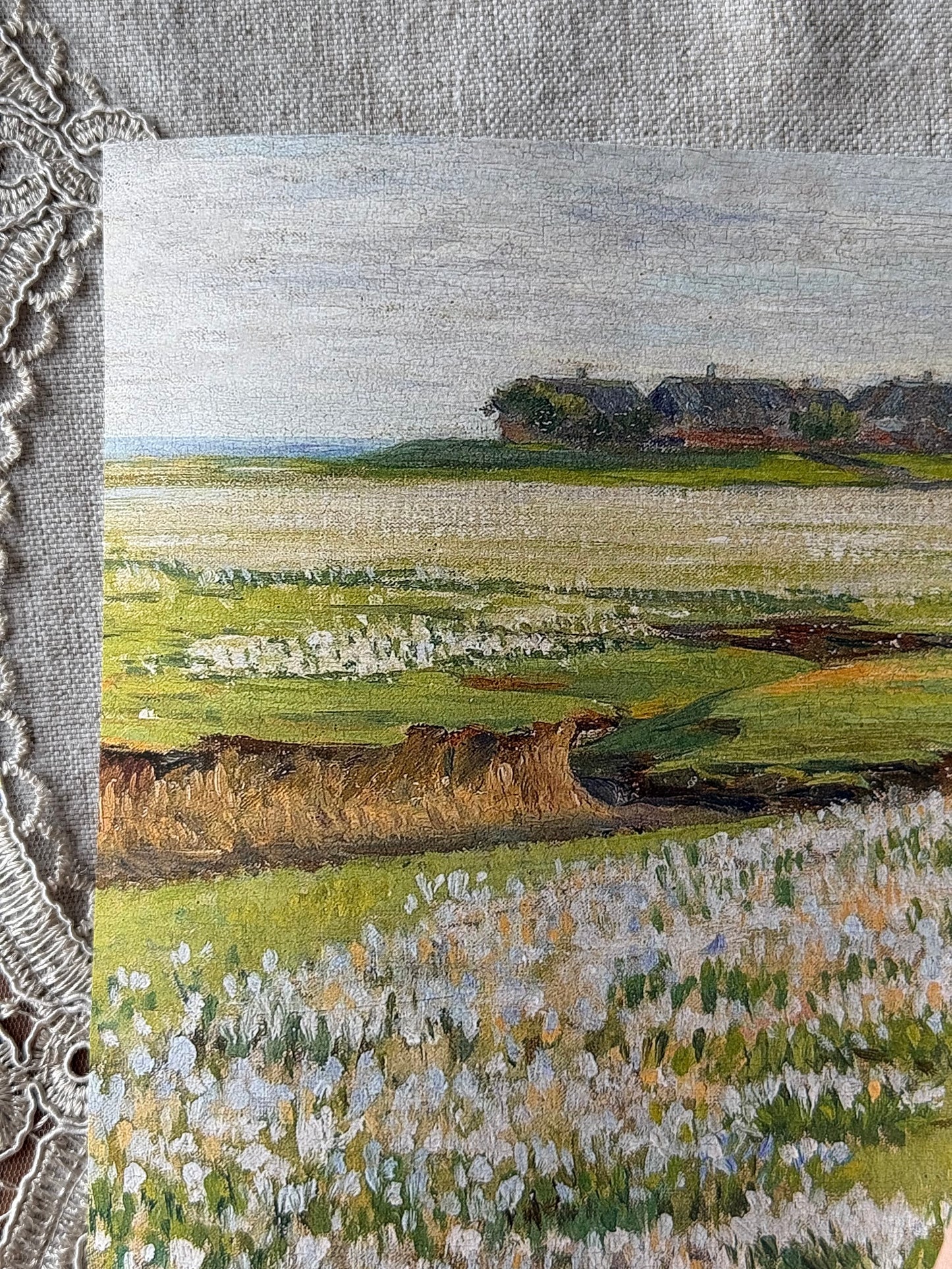 28” x 14” Gold Frame With Green Field