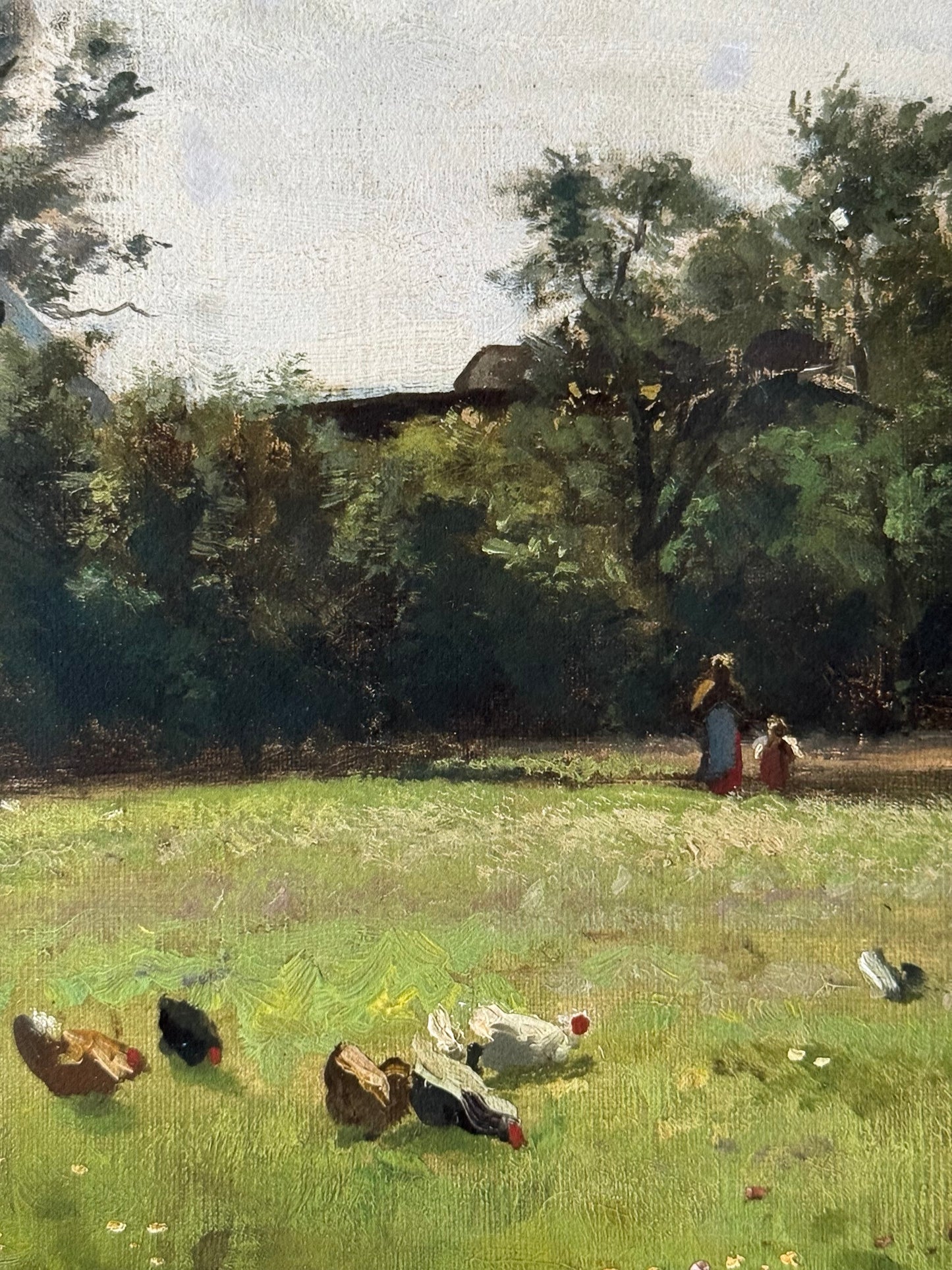 21” x 17” Thin Gold Frame With Country Scene