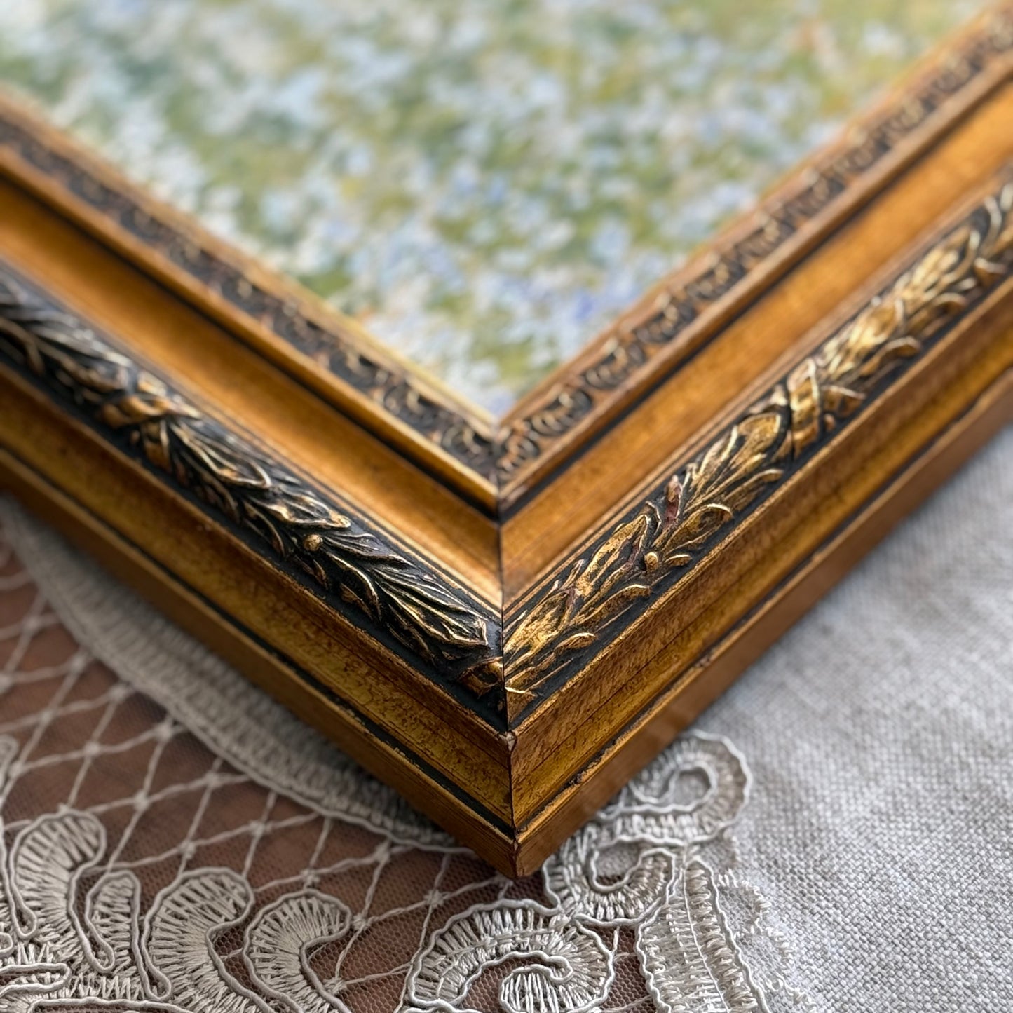 28” x 14” Gold Frame With Green Field