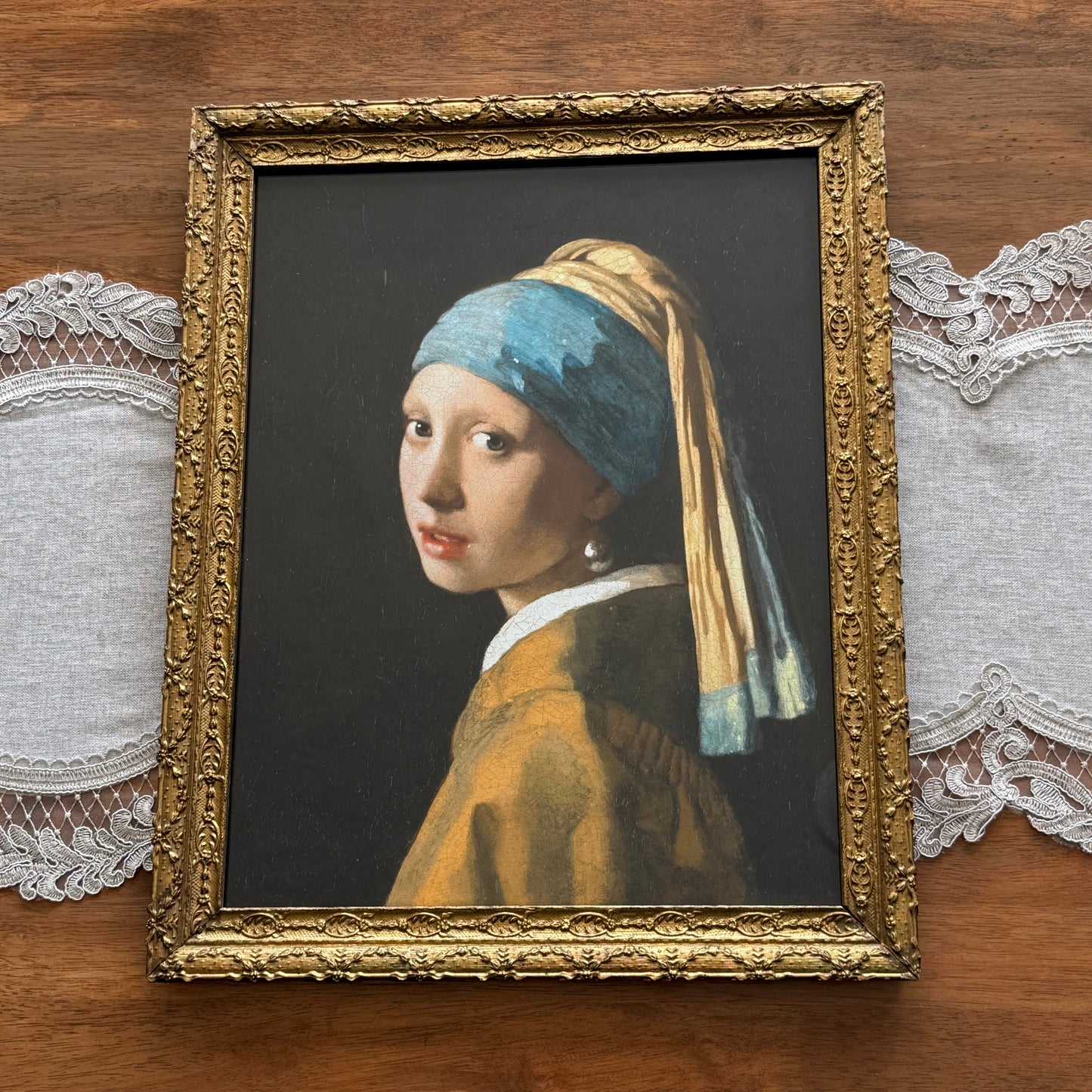 17” x 21” Gold Frame & Girl With Pearl Earring