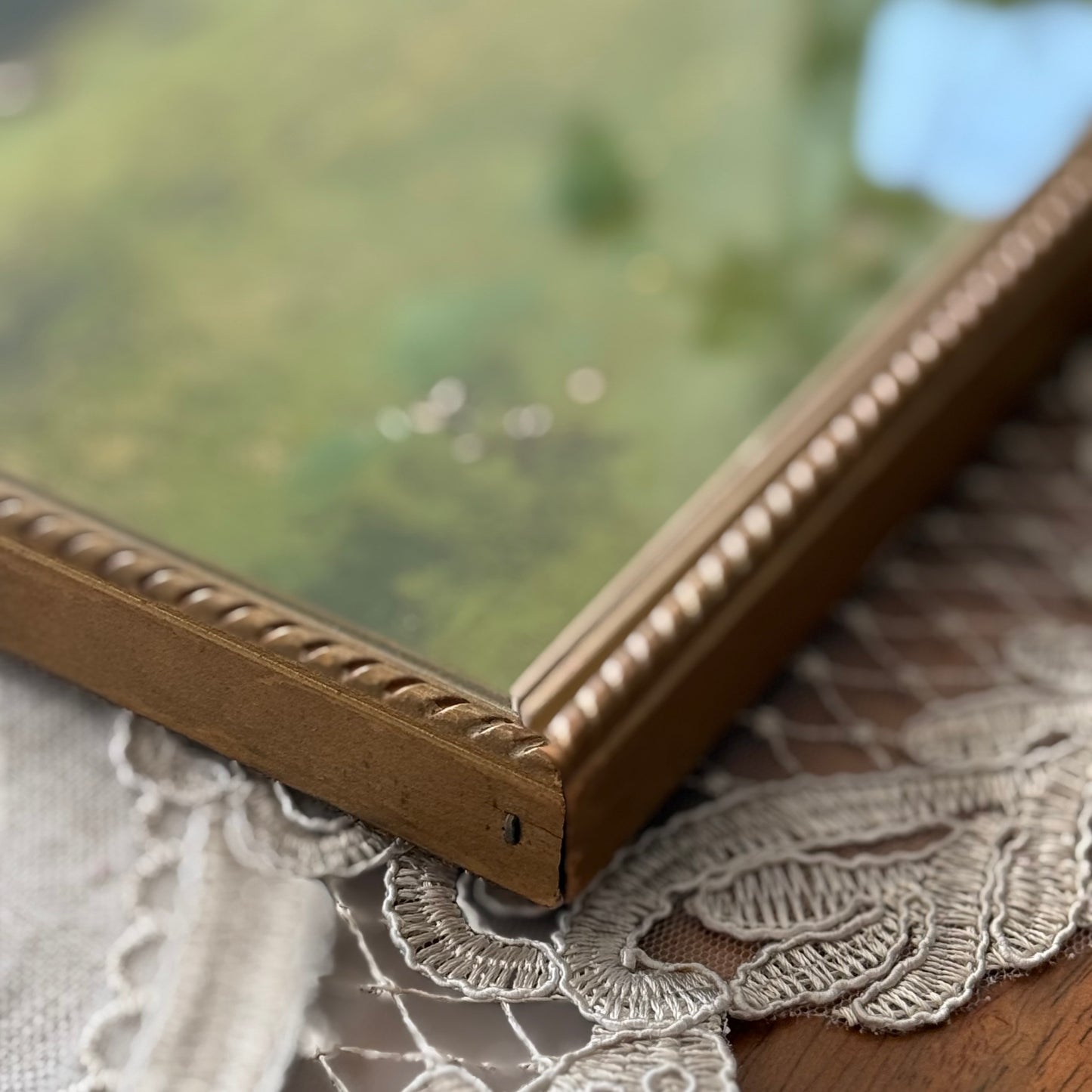21” x 17” Thin Gold Frame With Country Scene