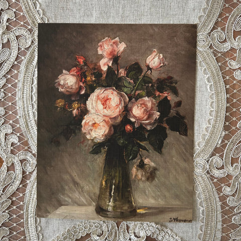 Roses in a Glass Vase