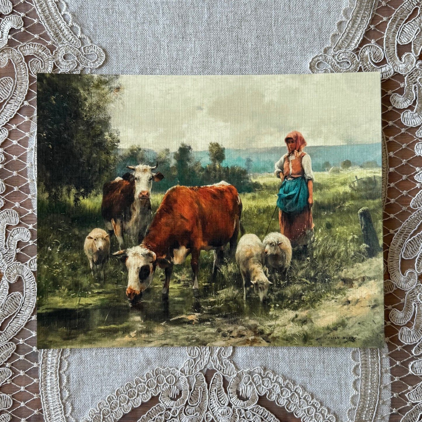 Shepherdess With Her Flock