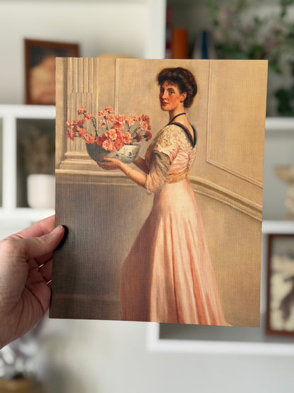 Lady Carrying Flowers