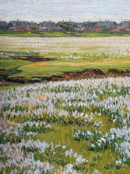 28” x 14” Gold Frame With Green Field