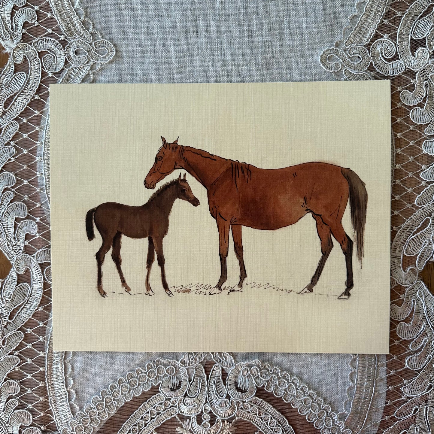 Chestnut Mare and Foal