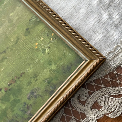 21” x 17” Thin Gold Frame With Country Scene