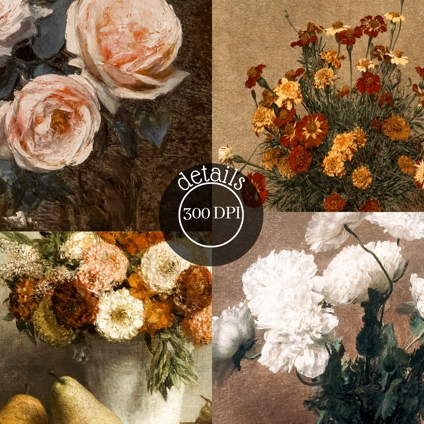 12 Moody Vintage Flowers (Digital Download)