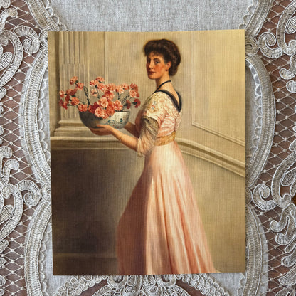 Lady Carrying Flowers