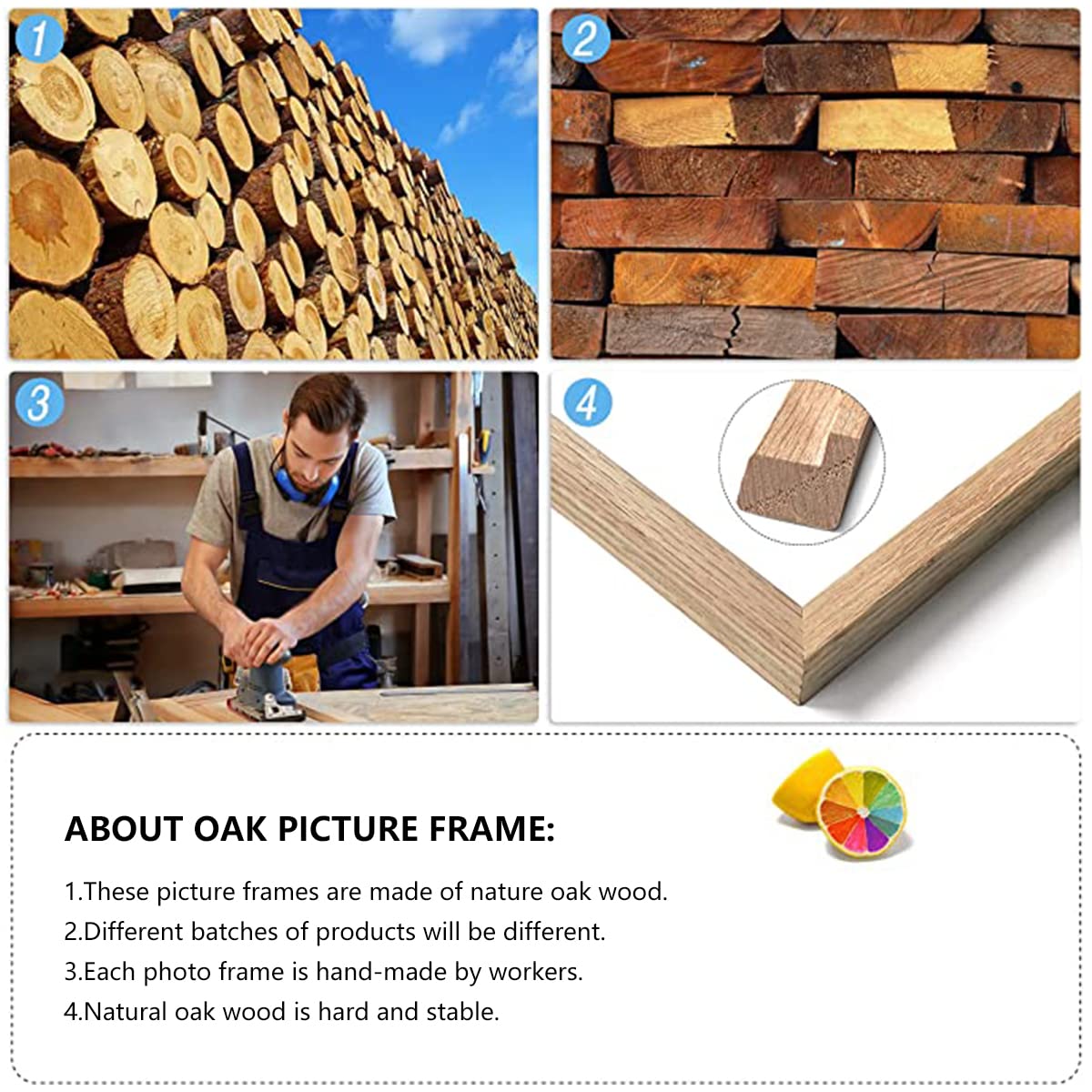 Set of 6 Oak Wood Frames  ATOBART   
